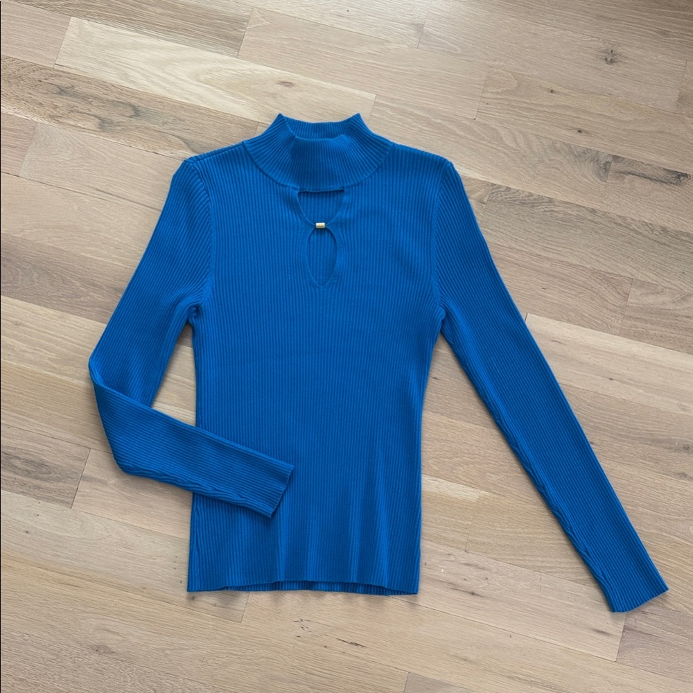 INC International Concepts Cobalt Blue Mock Turtleneck Sweater